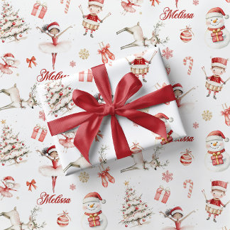 Papel De Regalo Red Ballerina Christmas Wrapping Paper Children 