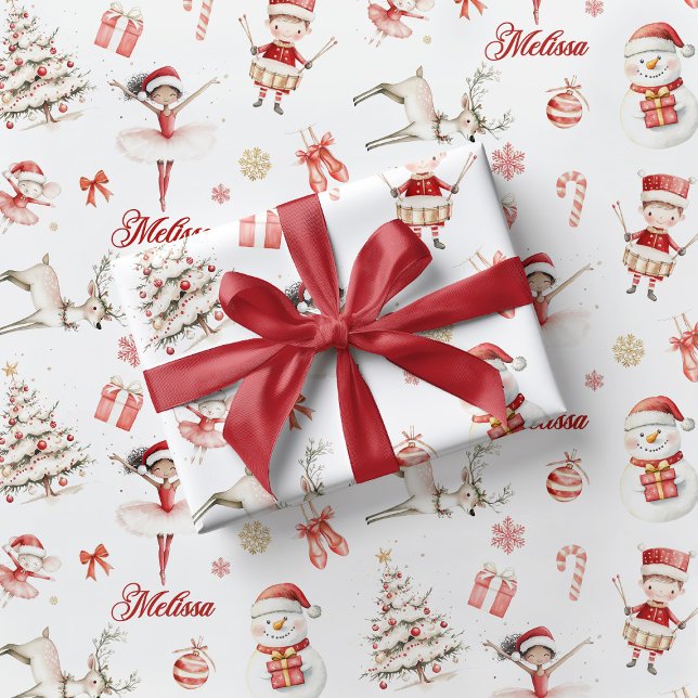 Papel De Regalo Red Ballerina Christmas Wrapping Paper Children  (Subido por el creador)
