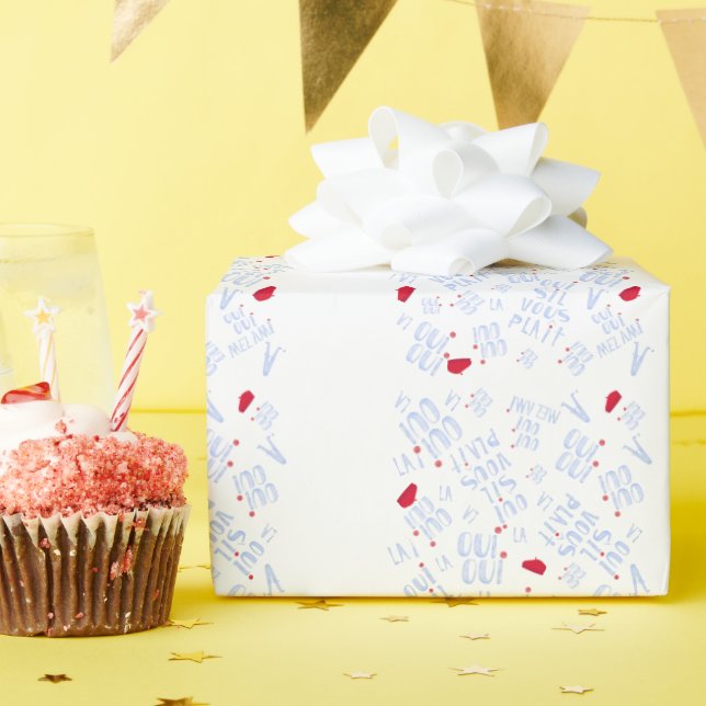 Papel De Regalo Red Beret Cute French Oui MGracias Sí (Fiesta de cumpleaños )