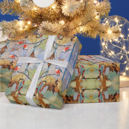 Papel De Regalo Red Breast Bird Gift Wrapping Paper