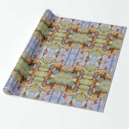 Papel De Regalo Red Breast Bird Gift Wrapping Paper