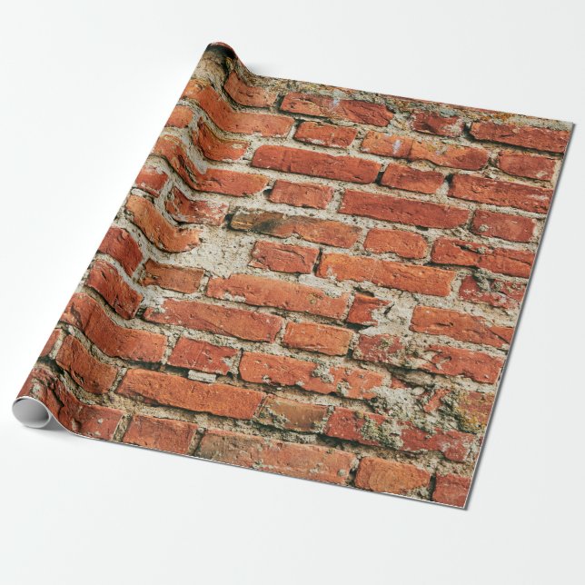 Papel De Regalo Red brick wall texture grunge background. Abstract (Desenrollado)