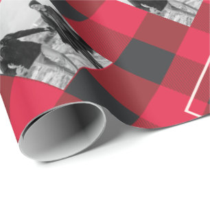 Papel De Regalo Red Buffalo Plaid   Monogramas y Navidades de foto