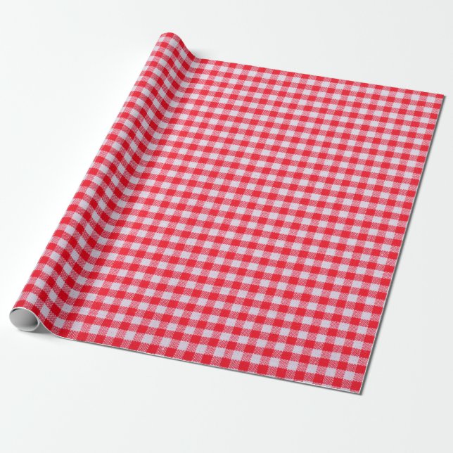 Papel De Regalo Red checkered fabric closeup , tablecloth texture (Desenrollado)