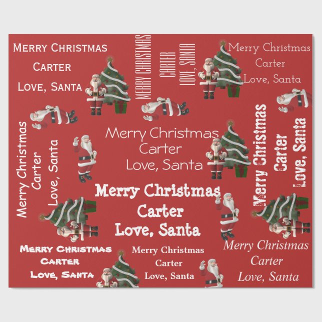 Papel De Regalo Red de Navidades Santa Personalizados (Superficie plana)