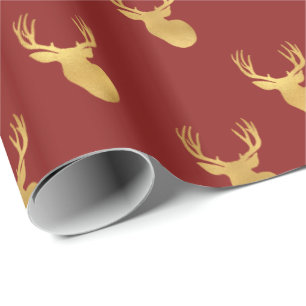 Papel De Regalo Red Deer Gold