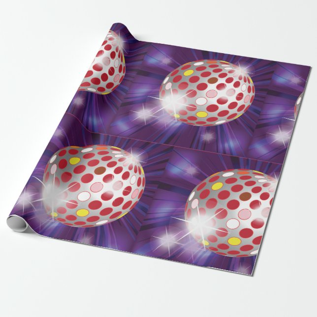 Papel De Regalo Red Disco Ball (Desenrollado)