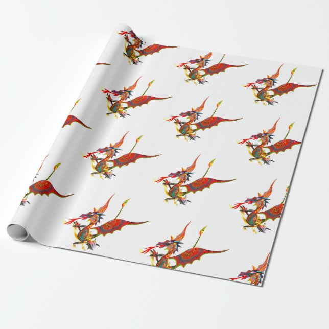 Papel De Regalo Red Dragon - Wrapping paper (Desenrollado)