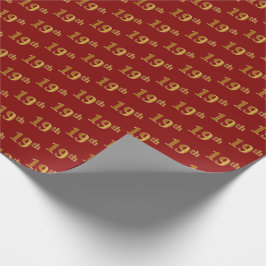 Papel De Regalo Red, Faux Gold 19th (XIX) Event