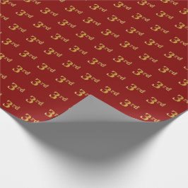Papel De Regalo Red, Faux Gold 3rd (Third) Event