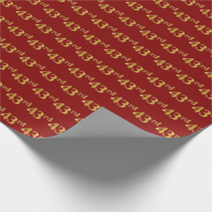 Papel De Regalo Red, Faux Gold 43rd (43er) Event