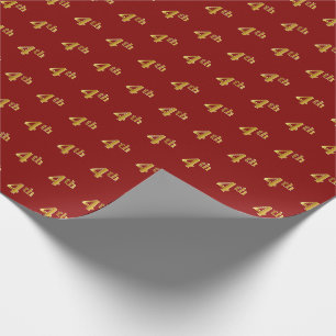 Papel De Regalo Red, Faux Gold 4th (Cuarto evento)