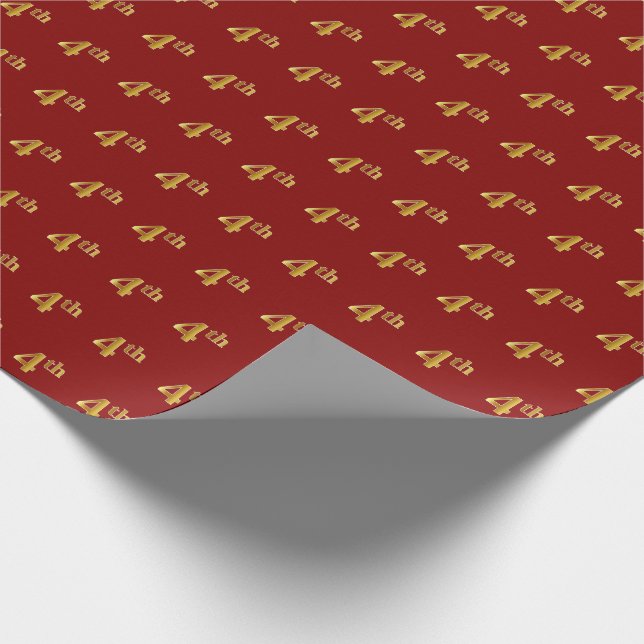 Papel De Regalo Red, Faux Gold 4th (Cuarto evento) (Esquina)