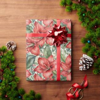 Papel De Regalo Red Giant Amaryllis Holiday
