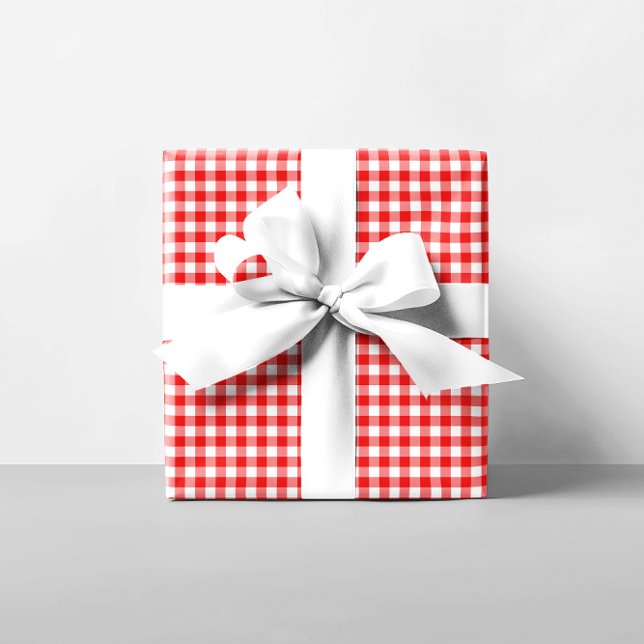 Papel De Regalo Red Gingham (Red Gingham Wrapping Paper)