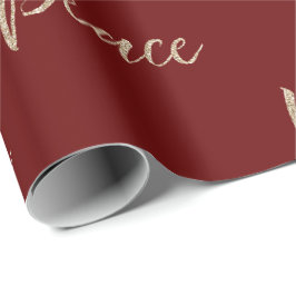 Papel De Regalo Red Gold Luxe Purpurina Paz