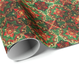Papel De Regalo Red Green Decorative Holiday Wrapping Paper