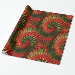Papel De Regalo Red Green & Gold Fun Tie Dye Starburst Retro
