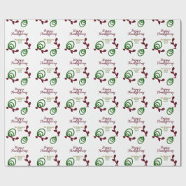 Papel De Regalo Red green happy Thanksgiving floral leaf fall
