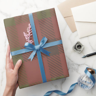 Papel De Regalo Red Green Plaid Pattern Wrapping Paper