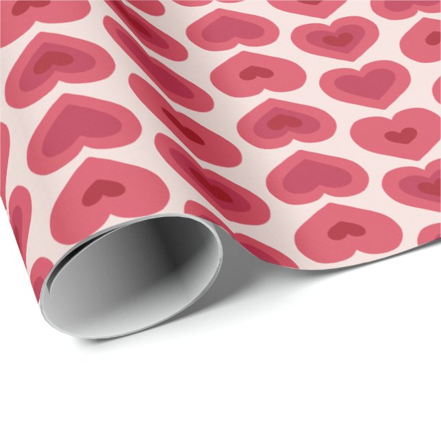 Papel De Regalo Red Hearts Pattern – Christmas & Valentine’s Day D (Esquina del rollo)