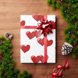 Papel De Regalo Red Hearts Wrapping Paper