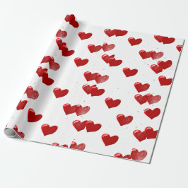 Papel De Regalo Red Hearts Wrapping Paper