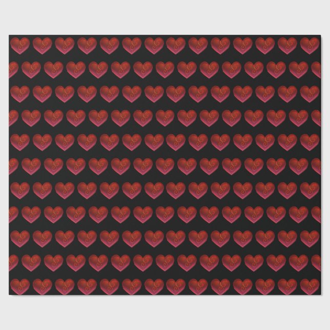 Papel De Regalo Red Hearts Wrapping Paper love valentines day (Costura)