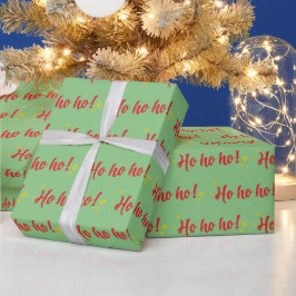 Papel De Regalo Red Ho Ho Ho Ho de Santa escribe sobre regalo de f