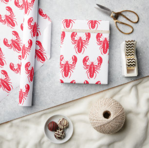 Papel De Regalo Red Lobster Seafood Maine Preppy Beach