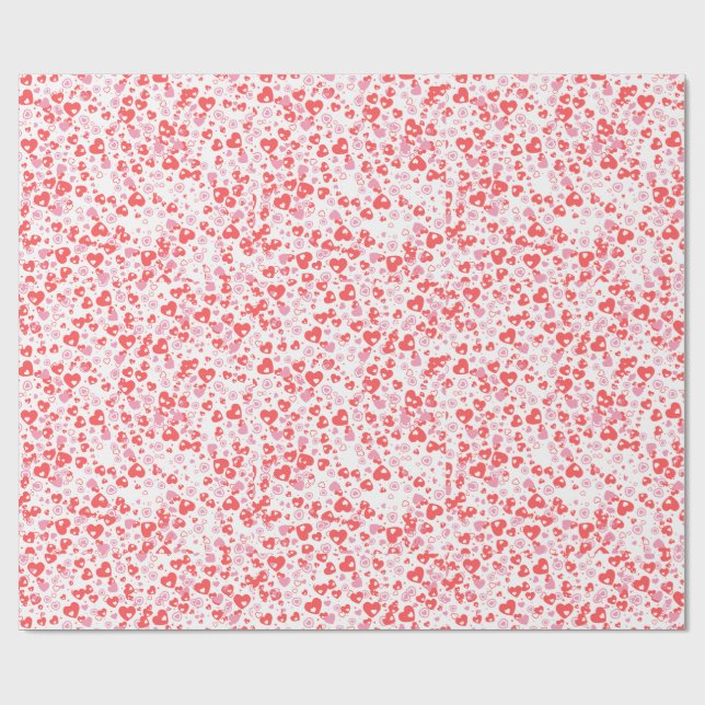Papel De Regalo Red Love Hearts – Valentine Collection (Superficie plana)