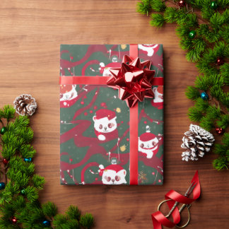 Papel De Regalo Red Panda Haven - Navidades abstractos Panda Roja