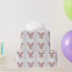 Papel De Regalo Red Phoenix Rises Silver