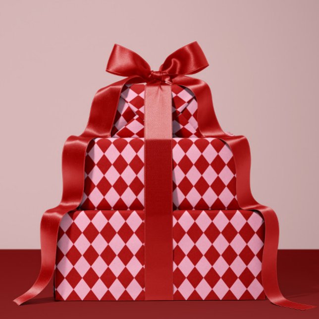 Papel De Regalo Red & Pink Argyle Christmas Wrapping Paper (Subido por el creador)