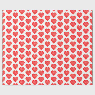 Papel De Regalo Red Playing Card Symbol Heart Shape Lino Cut