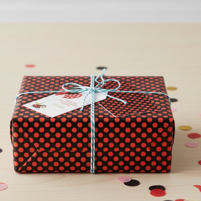 Papel De Regalo Red Polka Dot Wrapping Paper (Red and black polka dot wrapping paper)