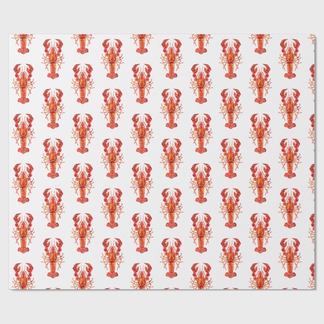 Papel De Regalo Red polygonal lobster (Superficie plana)