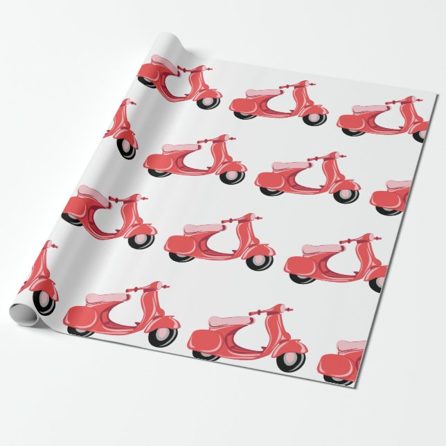 Papel De Regalo Red Scooter (Desenrollado)