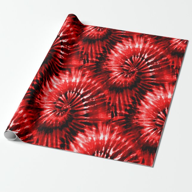 Papel De Regalo Red Tie Dye Psychedelst Starburst Retro (Desenrollado)