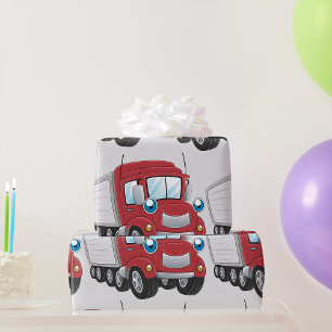 Papel De Regalo Red Trailer Truck Wrapping Paper