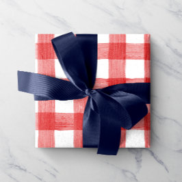 Papel De Regalo Red Watercolor Gingham Wrapping Paper