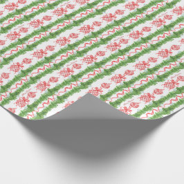 Papel De Regalo Red & White Chinoiserie Garland Grandmillennial