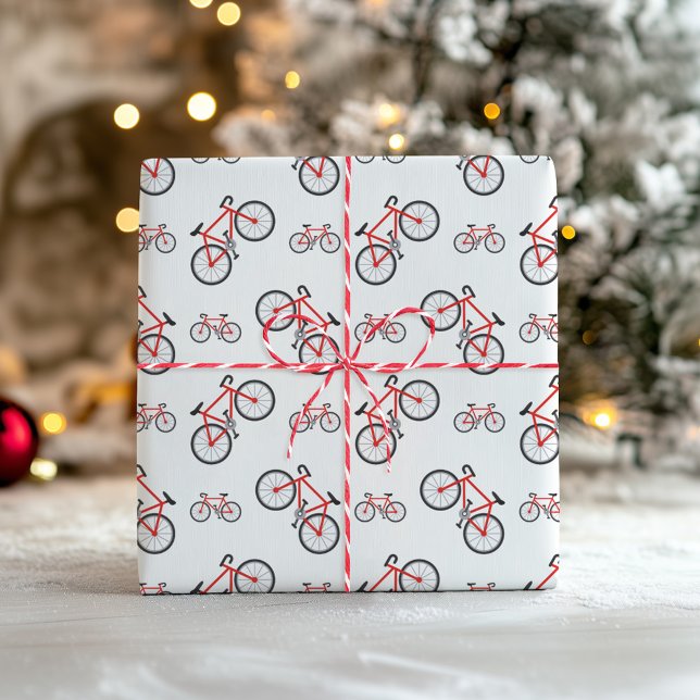 Papel De Regalo Red White Classic Bicycle Pattern Christmas (Subido por el creador)