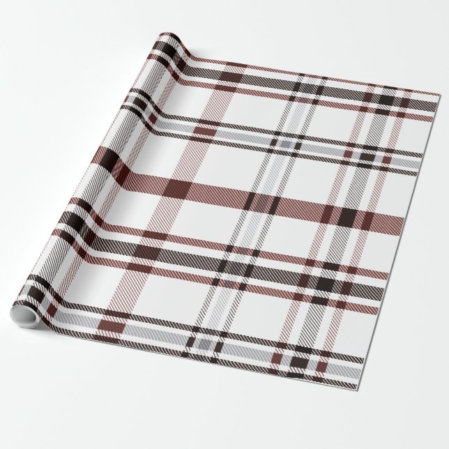 Papel De Regalo Red Winter Plaid (Desenrollado)