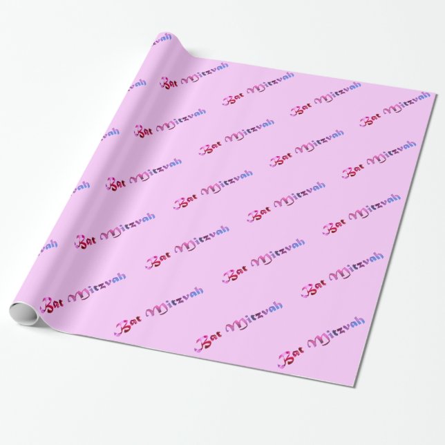 Papel De Regalo Redbud rosado florece palo Mitzvah (Desenrollado)