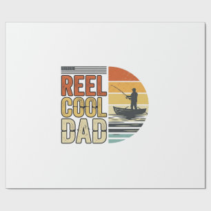 Papel De Regalo Reel Cool Dad Diseño de camiseta de pesca vintage_