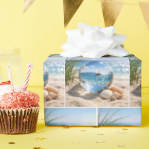 Papel De Regalo Reflejo de Velero en Esfera de Vidrio