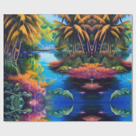 Papel De Regalo Reflexión del paraíso tropical