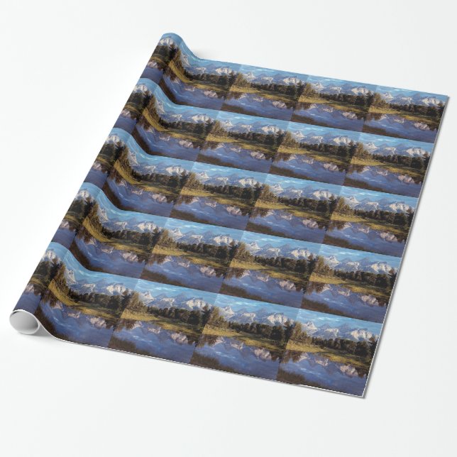 Papel De Regalo Reflexiones magníficas de Yellowstone Teton (Desenrollado)