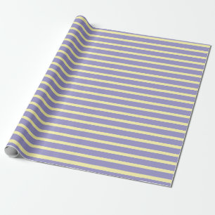 PAPEL DE REGALO REGAL ESTILOSO CON RAYAS DE LAVANDA Y AMARILLO